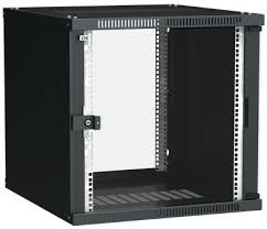 Шкаф настенный LINEA WE 9U 600х450мм дверь стекло черный