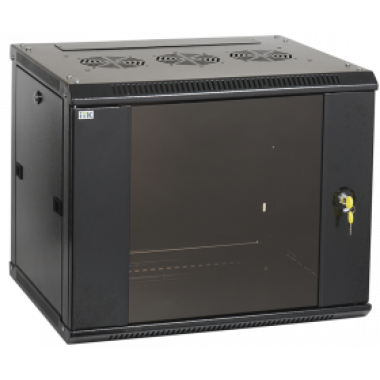 Шкаф настенный ITK LINEA W LWR5-12U64-GF 12U 600x450мм, дверь стекло, черный RAL9005