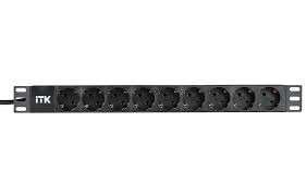 PH22-9D1 ITK PDU 9 розеток нем. ст, 1U, шнур 2м вилка нем. ст ал.проф