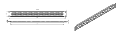 BPD-1-RAL9005 Заглушка 1U, сеточная (Hyperline BPD-1-RAL9005) — изображение 2