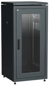 ITK LN05-24U66-G — Шкаф сетевой напольный 19", 24U, 600×600 мм, стеклянная передняя дверь, чёрный