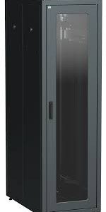 Шкаф сетевой 19" LINEA N 33U 600х800 мм стеклянная передняя дверь черный