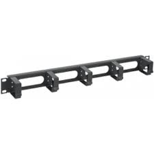 LT-05-5RM Металлический кабельный органайзер 19" 1U, 5 колец, черный (Без крепежи)