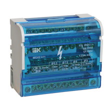 Шины на DIN-рейку в корпусе (кросс-модуль) YND10-4-07-100 ШНК 4х7 3L+PEN IEK