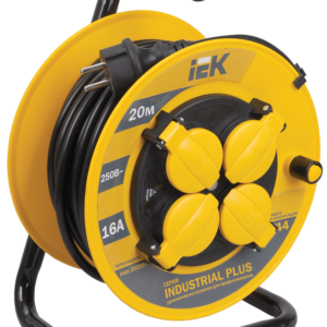 Удлинитель на катушке УК20 4 места 20 м IP44 серия Industrial plus IEK