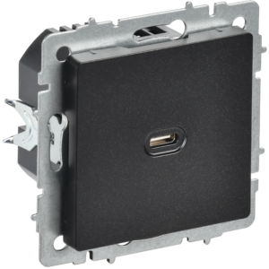 BRITE Роз. USB C 65Вт высокоскор. зар. РЮ12-1-БрЧ черн. IEK