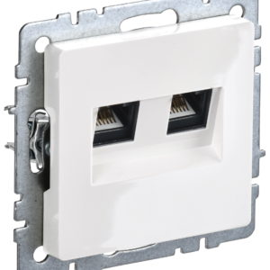 BRITE Роз. комп. 2-ая RJ45 кат.5E РК10-2-БрБ бел. IEK