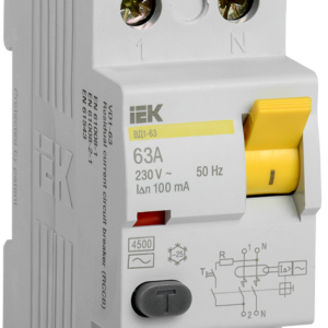 УЗО ВД1-63 2P 63 А 100 мА тип AC IEK