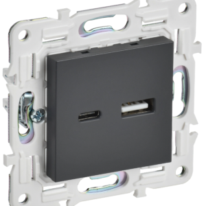SKANDY Роз. USB A+C 18Вт SK-R13T титан IEK