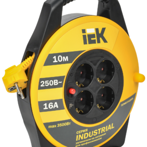 Удлинитель на катушке УК10 4 места 10 м серия Industrial plus IEK