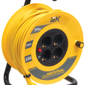 Удлинитель на катушке УК30 4 места 30 м серия Industrial IEK