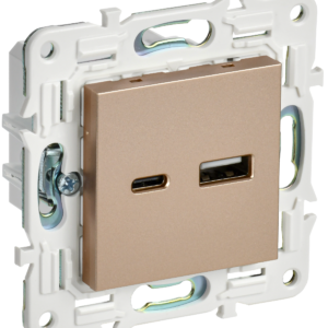 SKANDY Роз. USB A+C 18Вт SK-R13Sa песоч. IEK