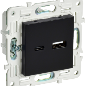 SKANDY Роз. USB A+C 18Вт SK-R13Bl черн. IEK