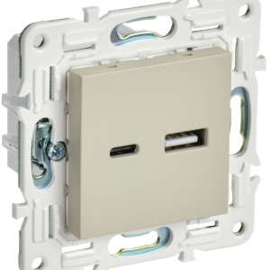 SKANDY Роз. USB A+C 18Вт SK-R13B беж. IEK