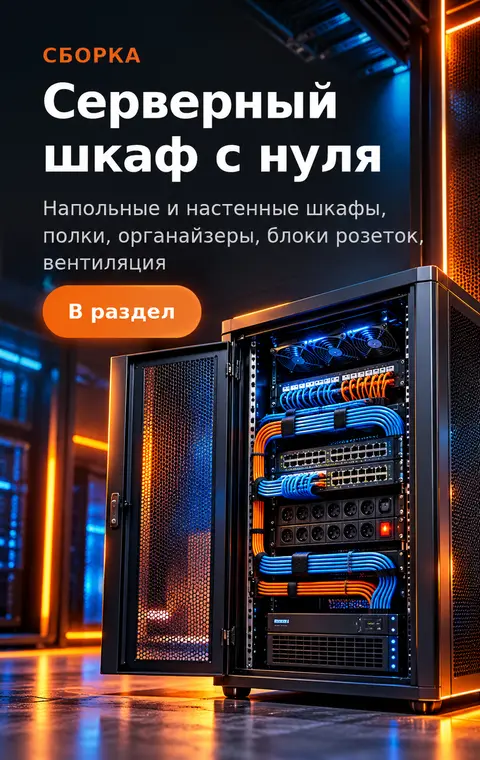 Собрать серверный шкаф — шкафы, полки, органайзеры, блоки розеток
